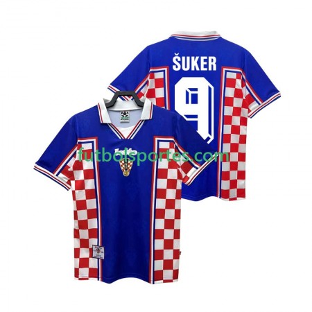 Camiseta Croacia SUKER 9 Retro Segunda Equipación 1998